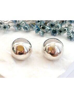 Domed Minimalist Sterling Silver 925 Post Back Thai Made Vintage Stud Earrings